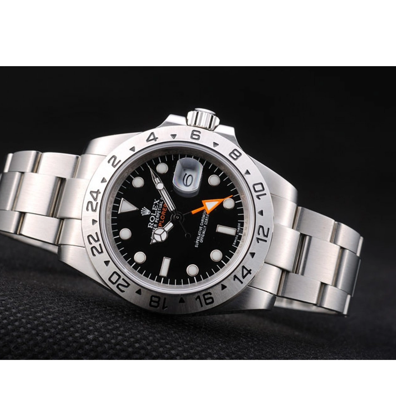 Aaa replica watch Watch Explorer Steel Stainless Dial Rolex Bezel Black 0814